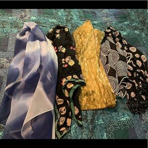Bundle of Five Scarves Some New Some Vintage